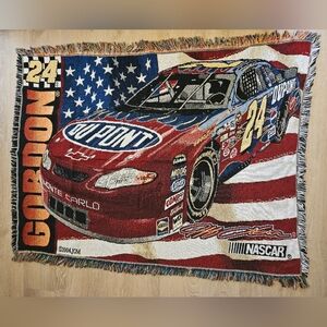 Vintage NASCAR Racing Car Tapestry Throw Blanket #24 Jeff Gordan